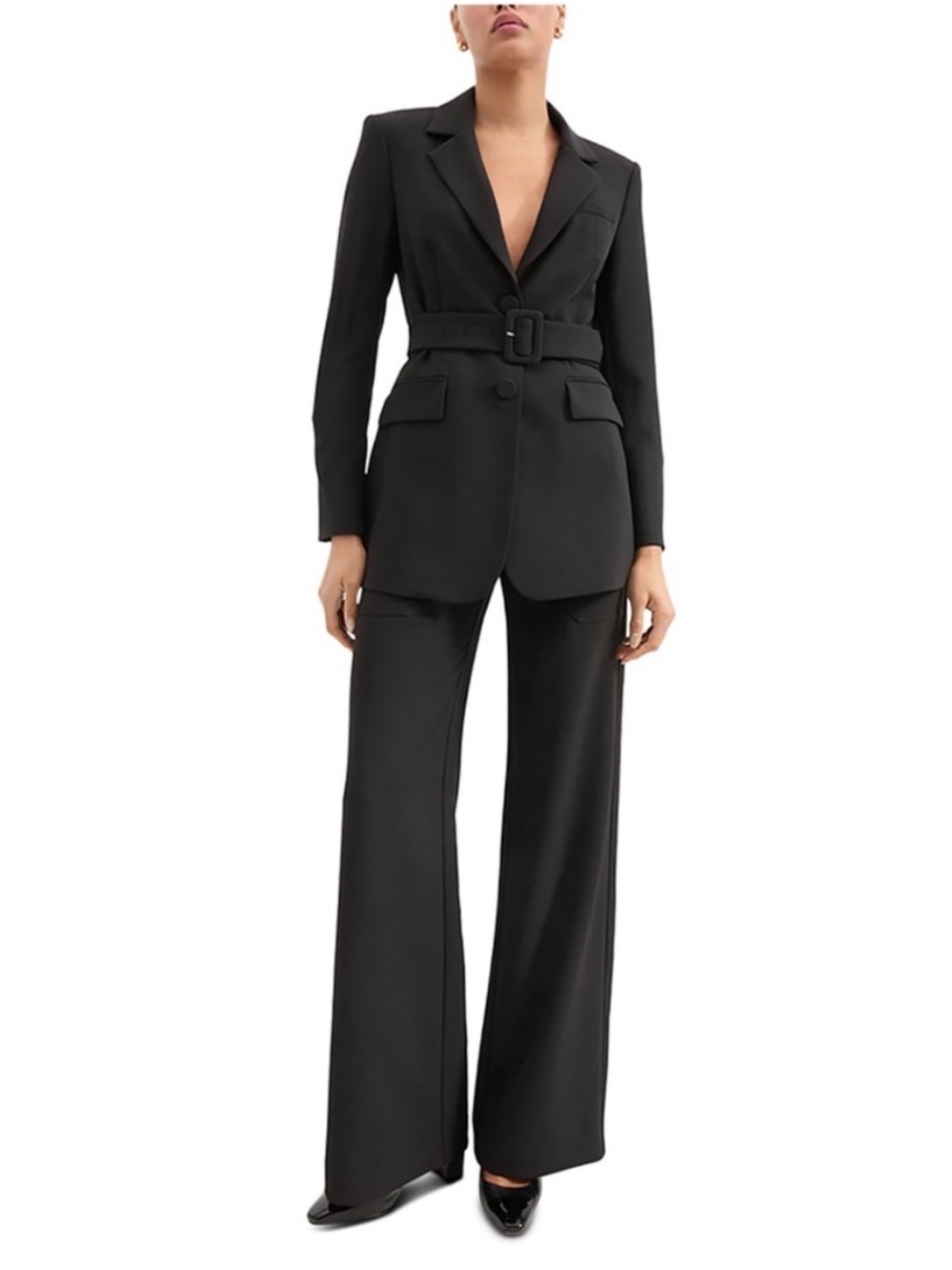 NWT Veronica Beard Cole Wide Leg Pant Relaxed Stretch Blend Trouser Sz 2 Black